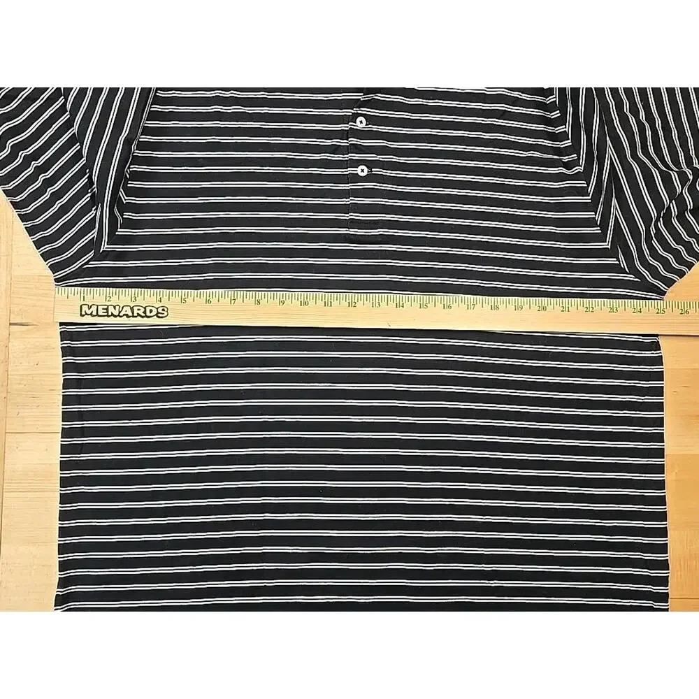 Polo Golf Ralph Lauren Polo Shirt Mens XL Black Striped 100% Pima Cotton